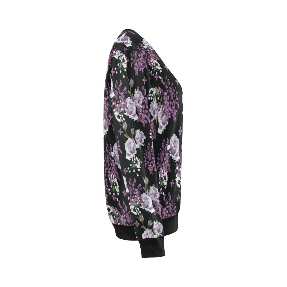 Lilac Pattern Print Design LI04 Women Long Sleeve Sweatshirt-JorJune