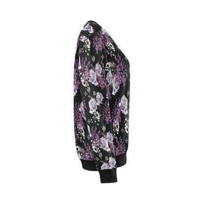 Lilac Pattern Print Design LI04 Women Long Sleeve Sweatshirt-JorJune