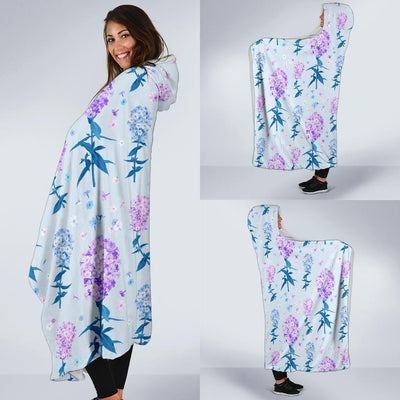 Lilac Pattern Print Design LI05 Hooded Blanket-JORJUNE.COM