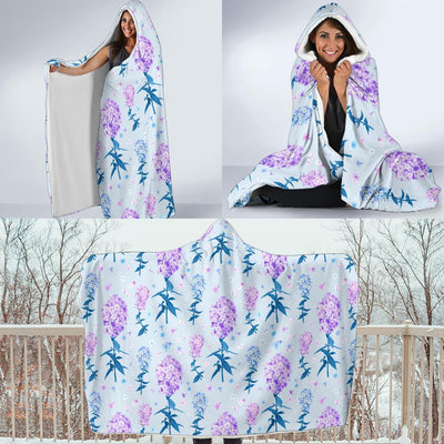 Lilac Pattern Print Design LI05 Hooded Blanket-JORJUNE.COM