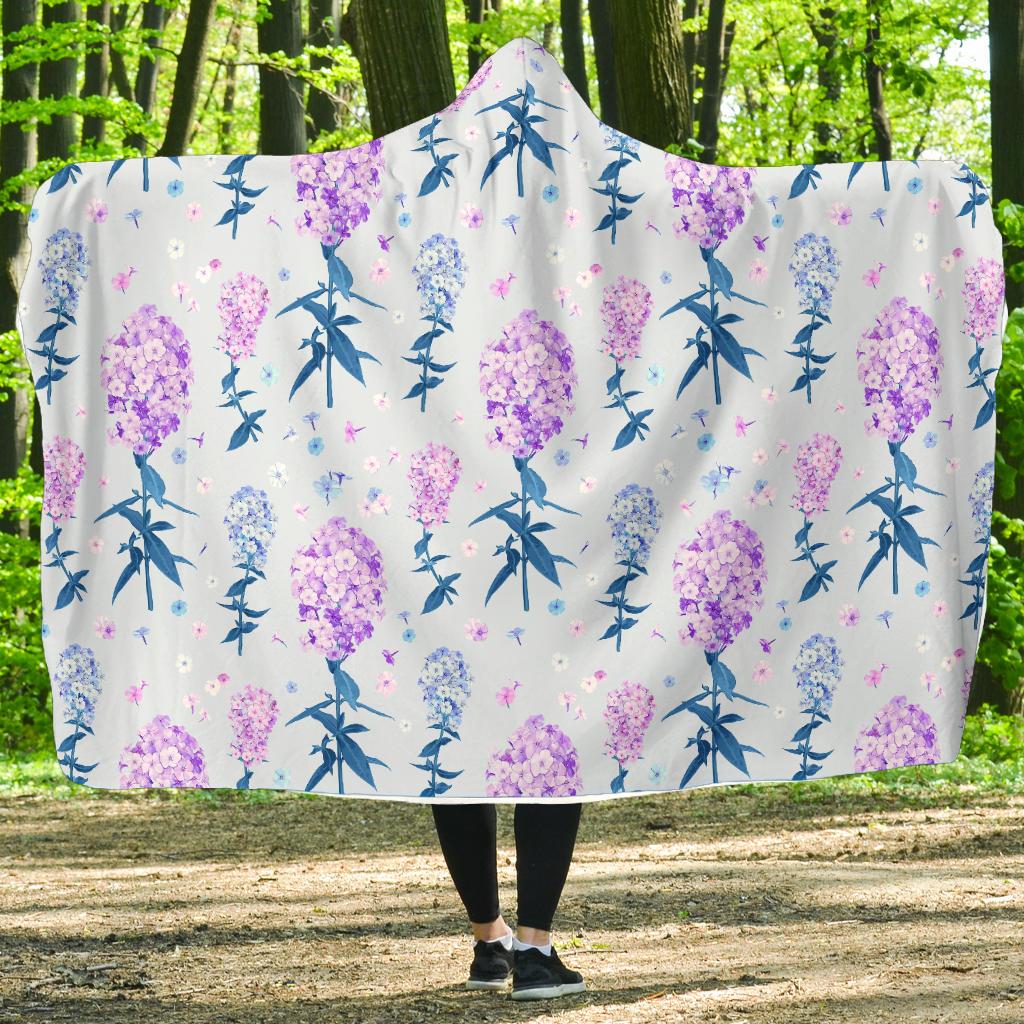 Lilac Pattern Print Design LI05 Hooded Blanket-JORJUNE.COM