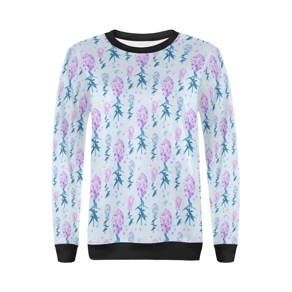 Lilac Pattern Print Design LI05 Women Long Sleeve Sweatshirt-JorJune