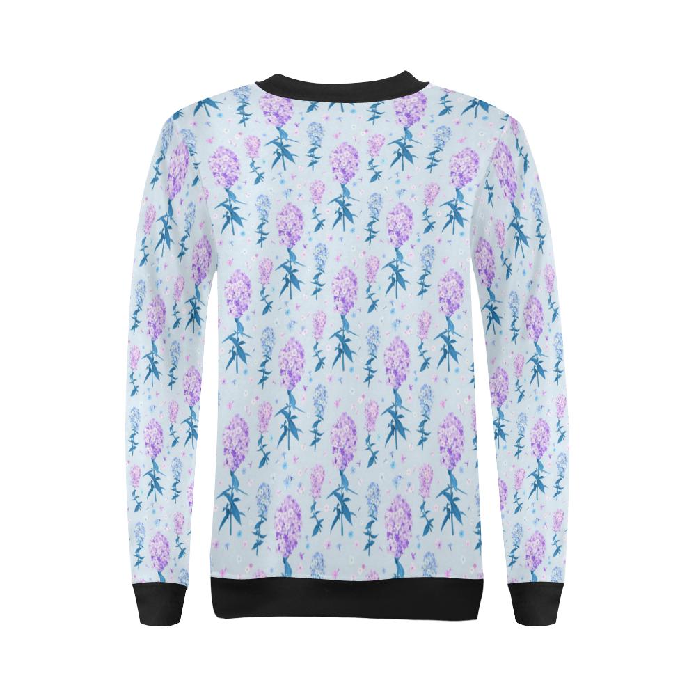 Lilac Pattern Print Design LI05 Women Long Sleeve Sweatshirt-JorJune