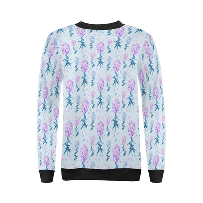 Lilac Pattern Print Design LI05 Women Long Sleeve Sweatshirt-JorJune