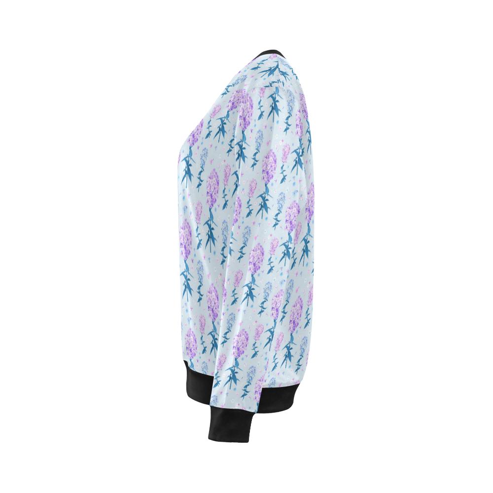 Lilac Pattern Print Design LI05 Women Long Sleeve Sweatshirt-JorJune