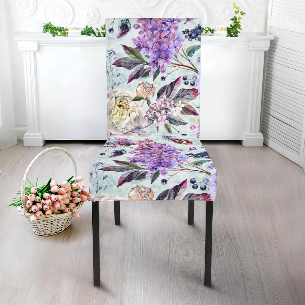 Lilac Pattern Print Design LI06 Dining Chair Slipcover-JORJUNE.COM