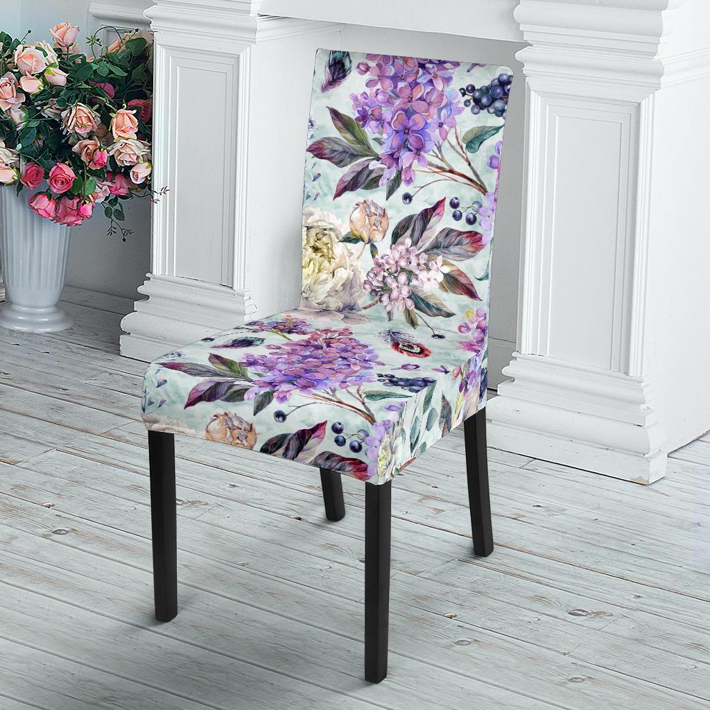 Lilac Pattern Print Design LI06 Dining Chair Slipcover-JORJUNE.COM