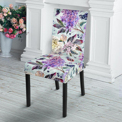 Lilac Pattern Print Design LI06 Dining Chair Slipcover-JORJUNE.COM