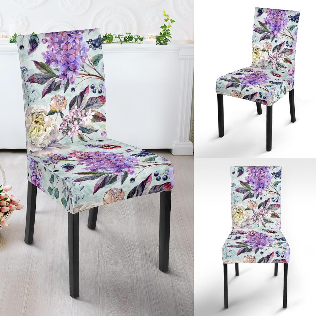 Lilac Pattern Print Design LI06 Dining Chair Slipcover-JORJUNE.COM