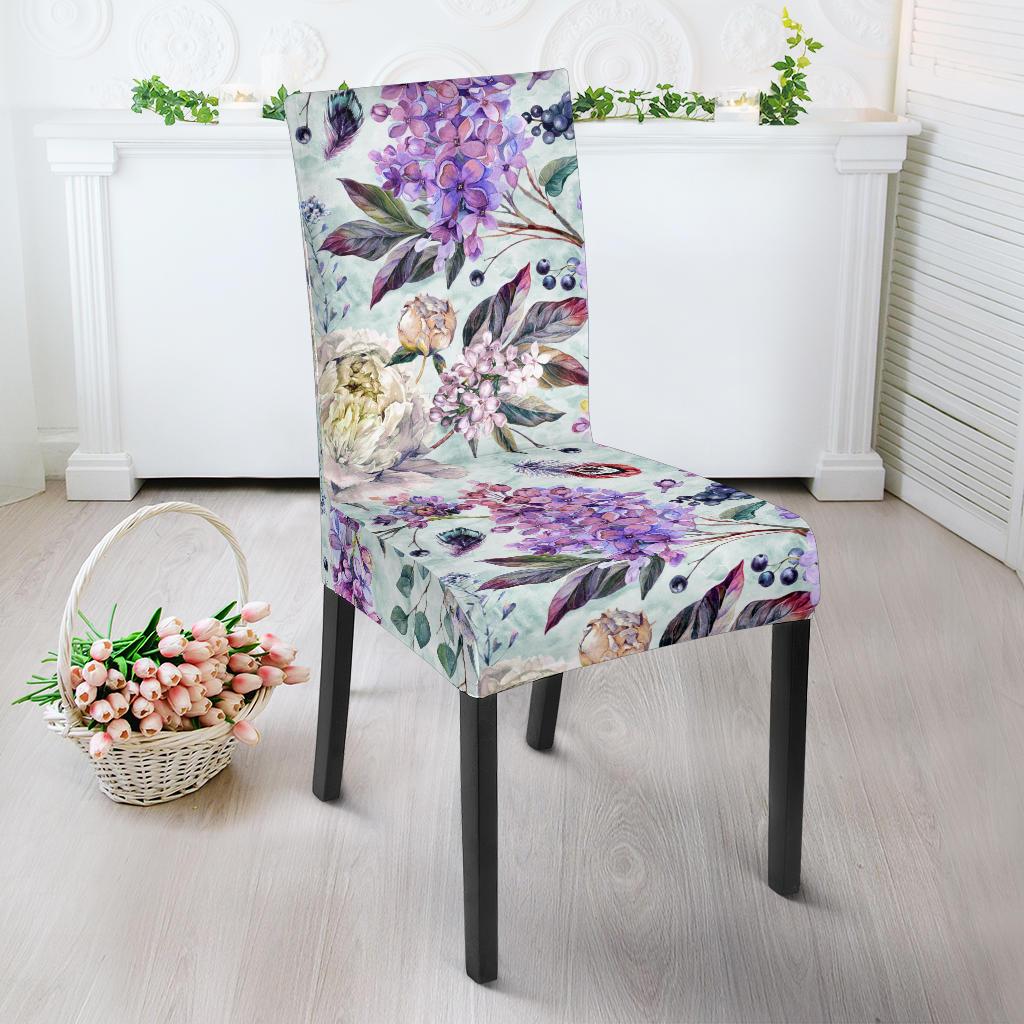 Lilac Pattern Print Design LI06 Dining Chair Slipcover-JORJUNE.COM