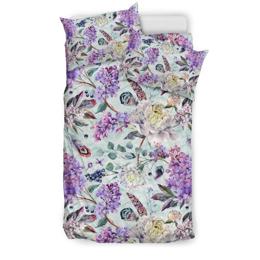 Lilac Pattern Print Design LI06 Duvet Cover Bedding Set-JORJUNE.COM