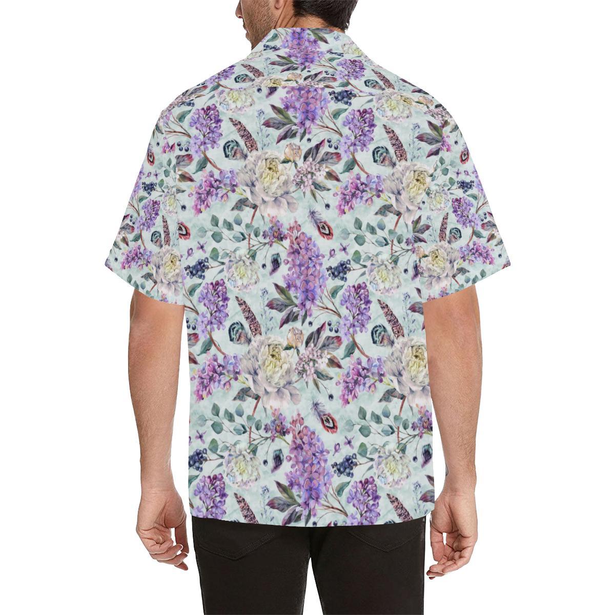 Lilac Pattern Print Design LI06 Men Hawaiian Shirt-JorJune