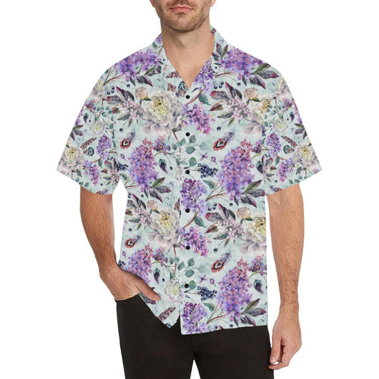 Lilac Pattern Print Design LI06 Men Hawaiian Shirt-JorJune