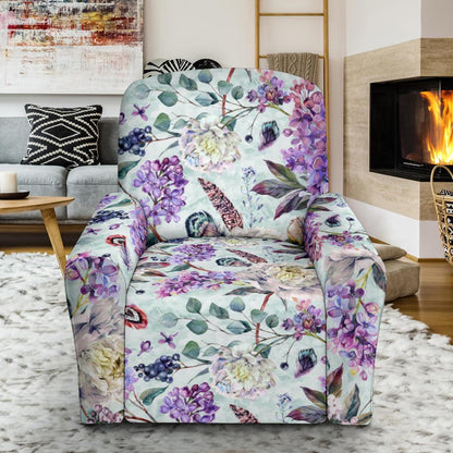 Lilac Pattern Print Design LI06 Recliner Slipcover-JORJUNE.COM