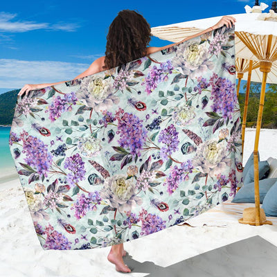 Lilac Pattern Print Design LI06 Sarong Pareo Wrap-JORJUNE.COM