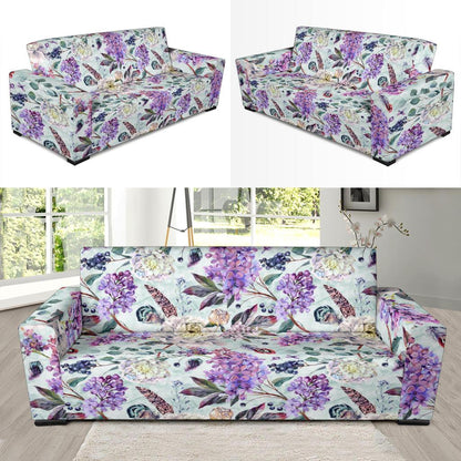 Lilac Pattern Print Design LI06 Sofa Slipcover-JORJUNE.COM