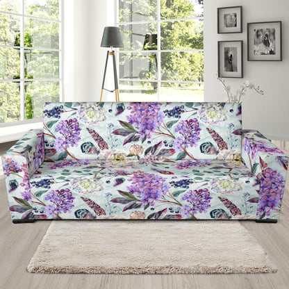 Lilac Pattern Print Design LI06 Sofa Slipcover-JORJUNE.COM