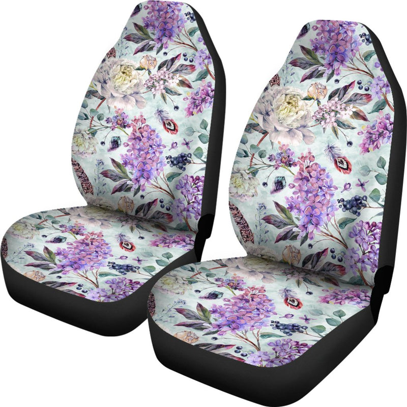 Lilac Pattern Print Design LI06 Universal Fit Car Seat Covers-JorJune