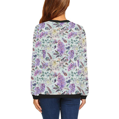 Lilac Pattern Print Design LI06 Women Long Sleeve Sweatshirt-JorJune