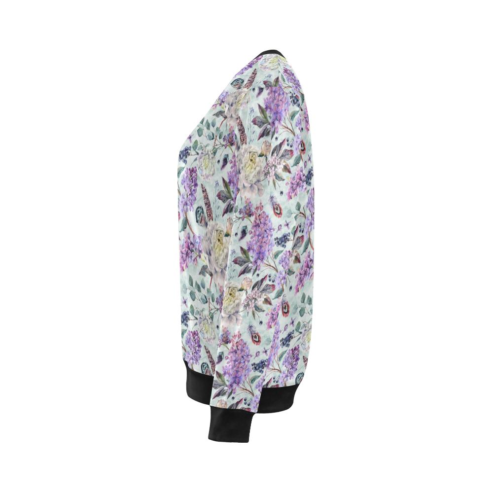 Lilac Pattern Print Design LI06 Women Long Sleeve Sweatshirt-JorJune
