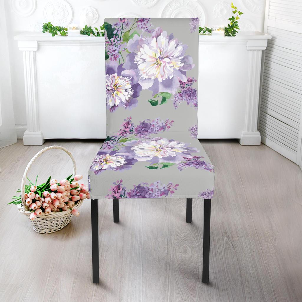 Lilac Pattern Print Design LI07 Dining Chair Slipcover-JORJUNE.COM