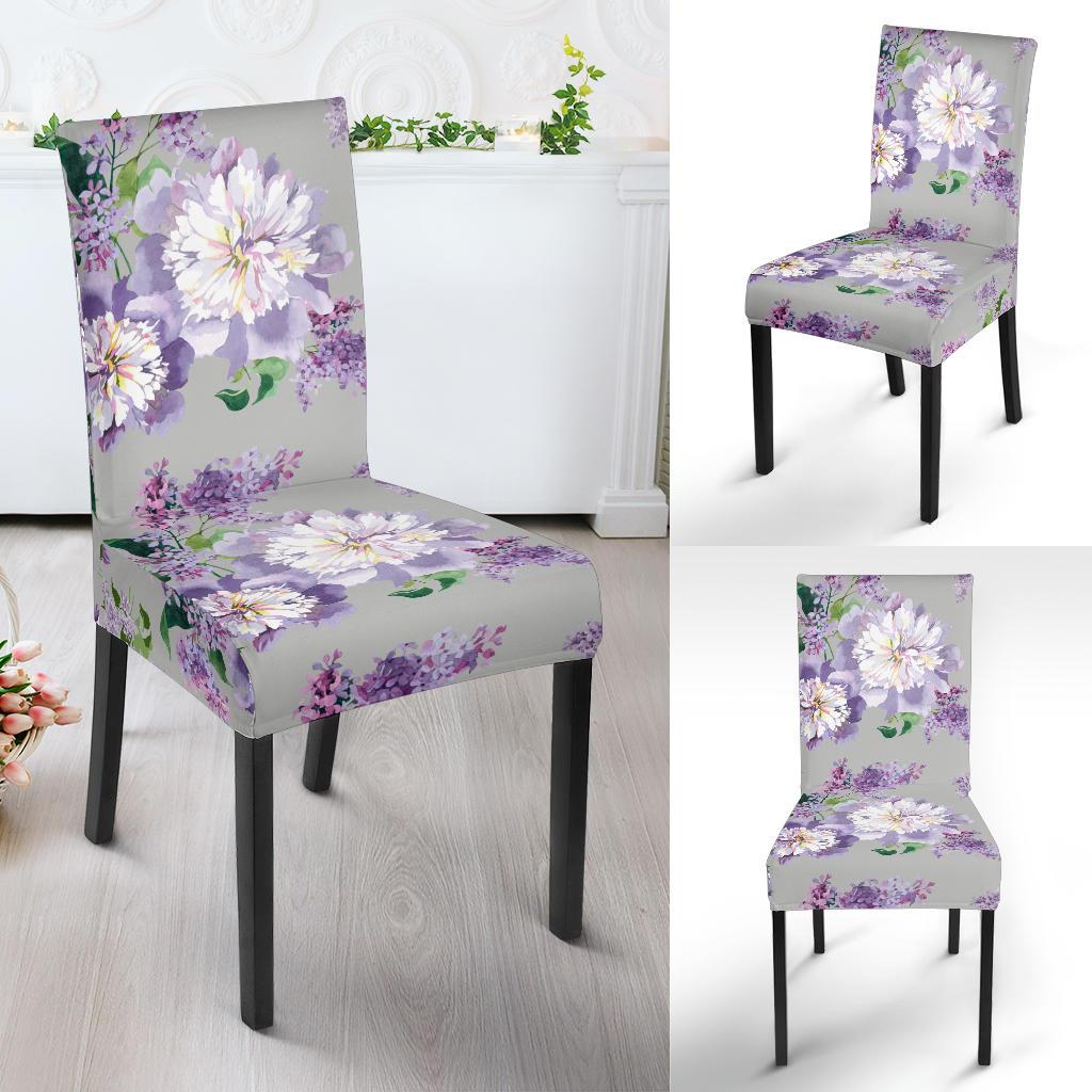 Lilac Pattern Print Design LI07 Dining Chair Slipcover-JORJUNE.COM