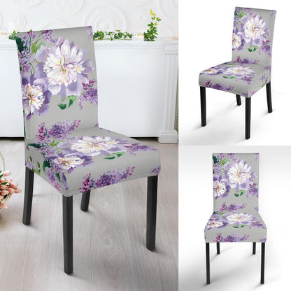 Lilac Pattern Print Design LI07 Dining Chair Slipcover-JORJUNE.COM