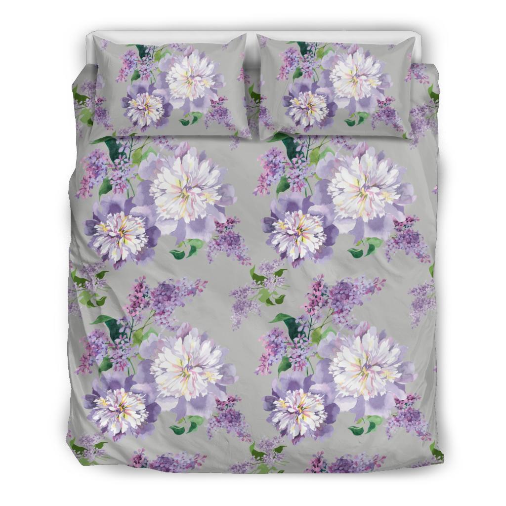 Lilac Pattern Print Design LI07 Duvet Cover Bedding Set-JORJUNE.COM