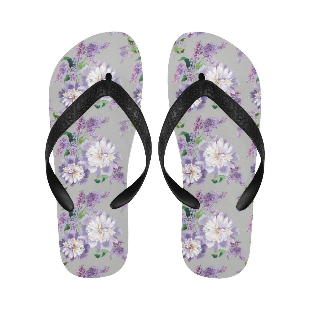 Lilac Pattern Print Design LI07 Flip Flops-JorJune