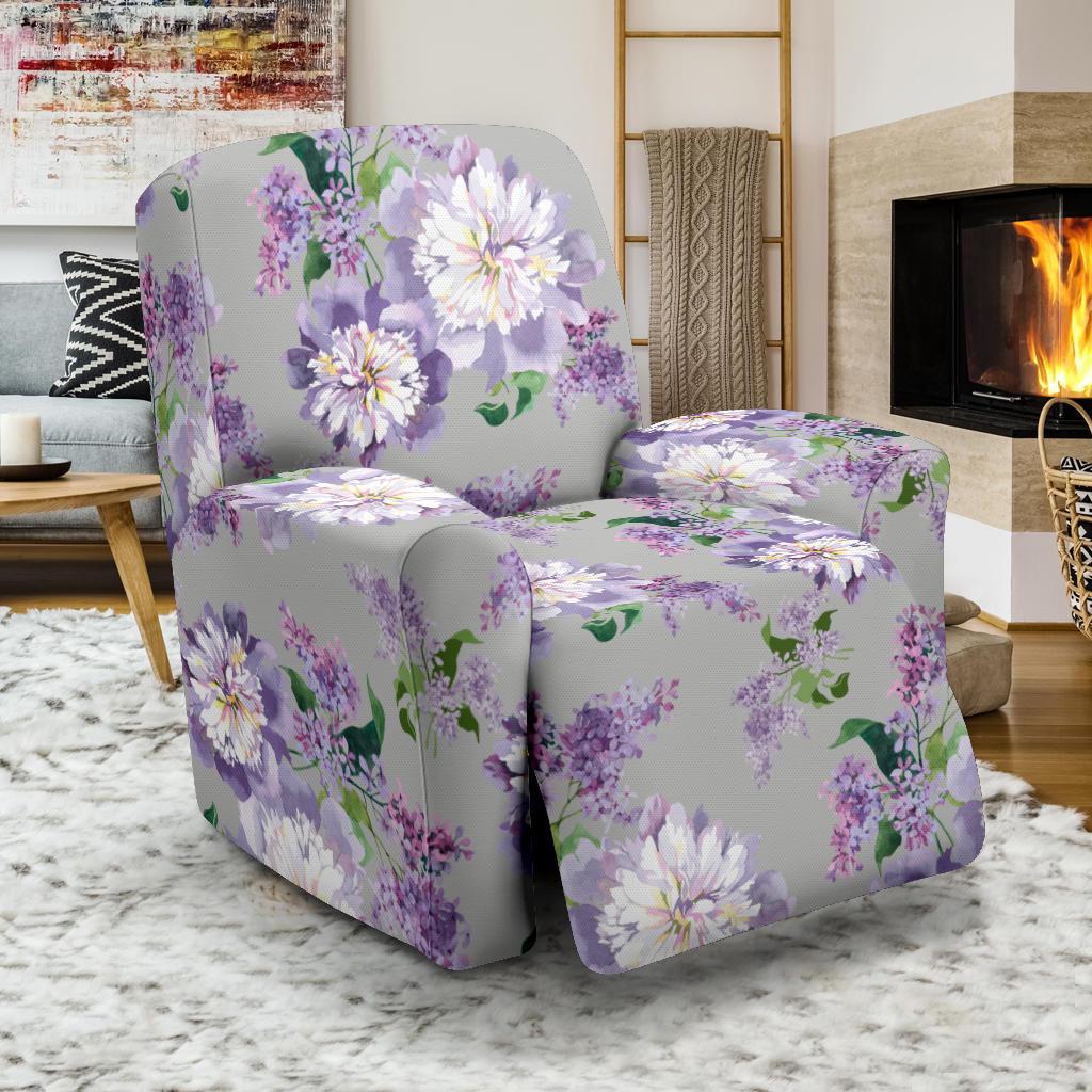Lilac Pattern Print Design LI07 Recliner Slipcover-JORJUNE.COM