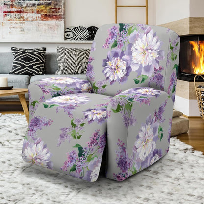 Lilac Pattern Print Design LI07 Recliner Slipcover-JORJUNE.COM