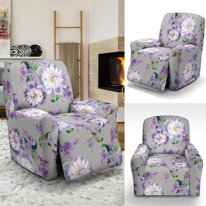 Lilac Pattern Print Design LI07 Recliner Slipcover-JORJUNE.COM