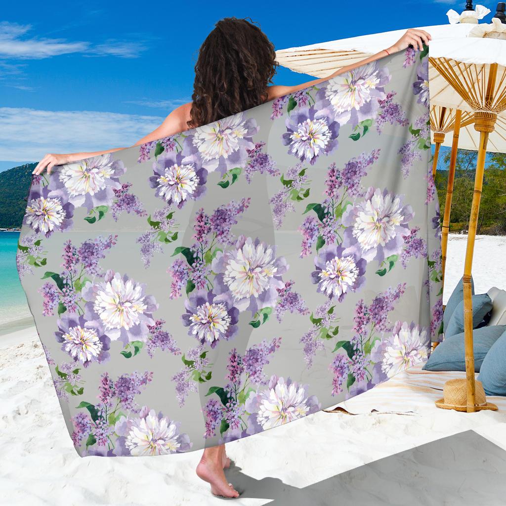 Lilac Pattern Print Design LI07 Sarong Pareo Wrap-JORJUNE.COM