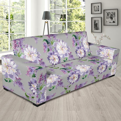 Lilac Pattern Print Design LI07 Sofa Slipcover-JORJUNE.COM