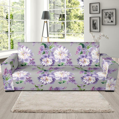 Lilac Pattern Print Design LI07 Sofa Slipcover-JORJUNE.COM