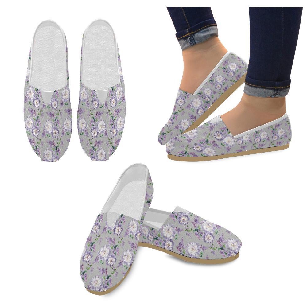 Lilac Pattern Print Design LI07 Women Casual Shoes-JorJune.com