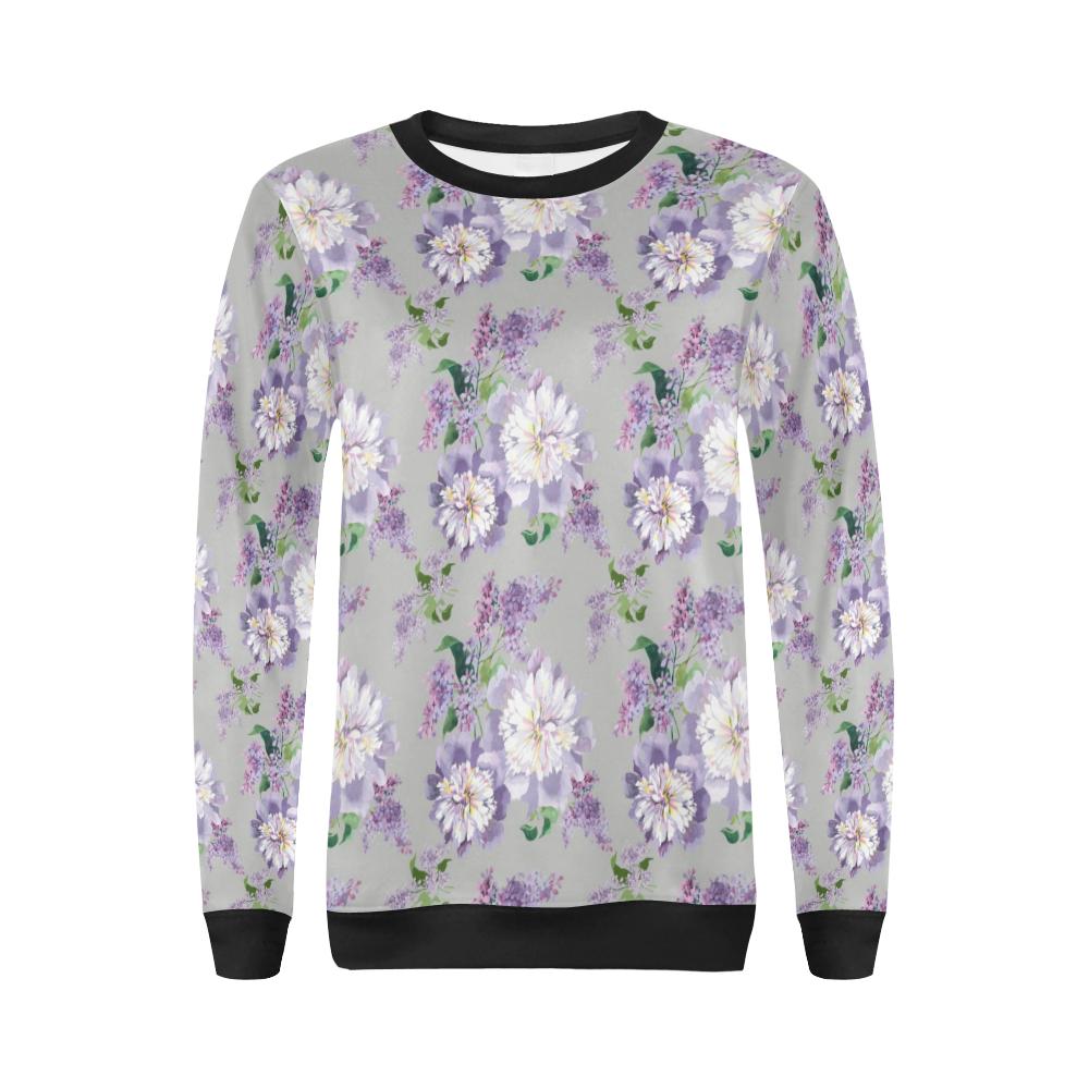 Lilac Pattern Print Design LI07 Women Long Sleeve Sweatshirt-JorJune