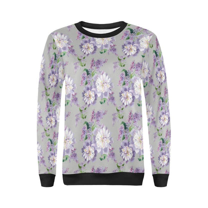 Lilac Pattern Print Design LI07 Women Long Sleeve Sweatshirt-JorJune
