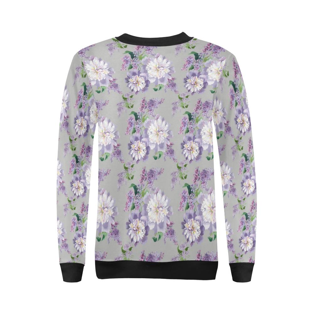 Lilac Pattern Print Design LI07 Women Long Sleeve Sweatshirt-JorJune