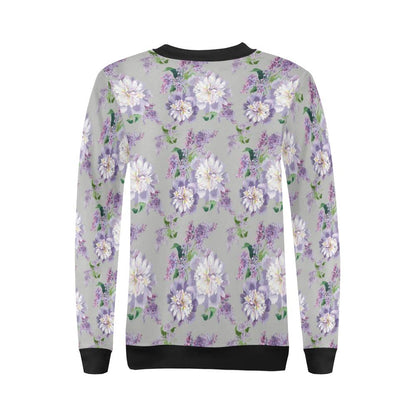 Lilac Pattern Print Design LI07 Women Long Sleeve Sweatshirt-JorJune