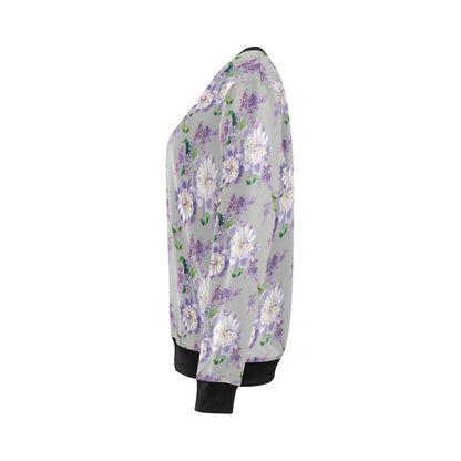 Lilac Pattern Print Design LI07 Women Long Sleeve Sweatshirt-JorJune