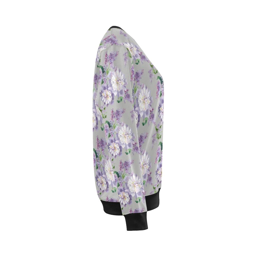 Lilac Pattern Print Design LI07 Women Long Sleeve Sweatshirt-JorJune