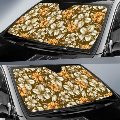 Lily Pattern Print Design 01 Car Sun Shades-JORJUNE.COM