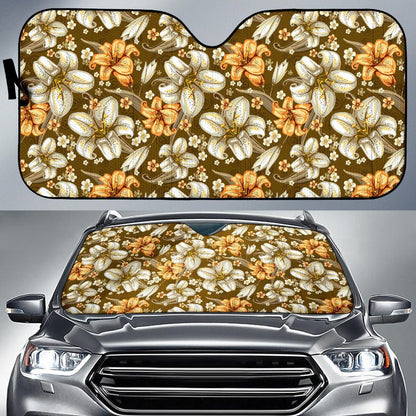 Lily Pattern Print Design 01 Car Sun Shades-JORJUNE.COM