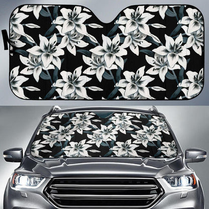 Lily Pattern Print Design 03 Car Sun Shades-JORJUNE.COM