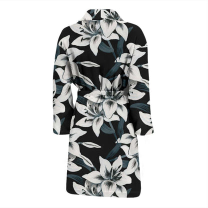 Lily Pattern Print Design 03 Men Bathrobe-JORJUNE.COM