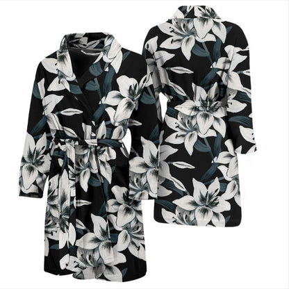 Lily Pattern Print Design 03 Men Bathrobe-JORJUNE.COM