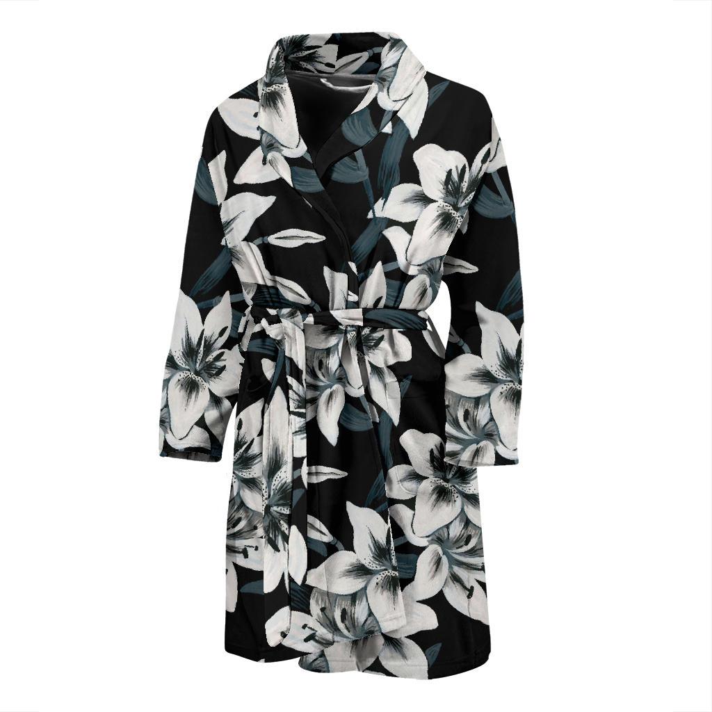 Lily Pattern Print Design 03 Men Bathrobe-JORJUNE.COM