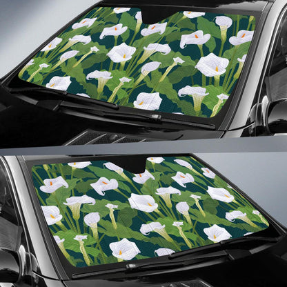 Lily Pattern Print Design 04 Car Sun Shades-JORJUNE.COM