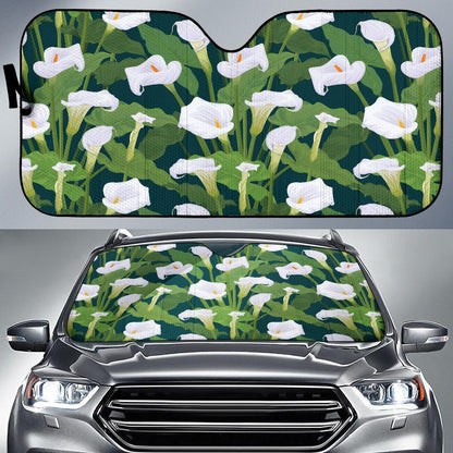 Lily Pattern Print Design 04 Car Sun Shades-JORJUNE.COM